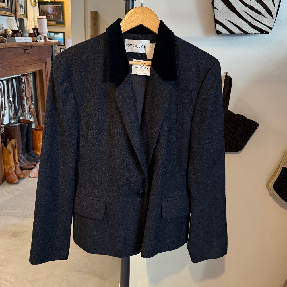 Vintage Black Wool Blazer